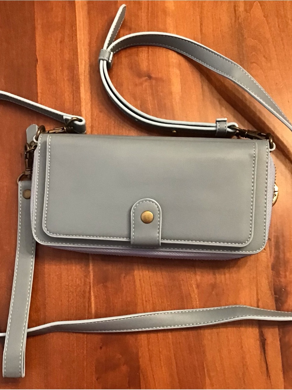 Blue Crossbody Wallet Wristlet or Shoulder Bag